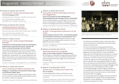 Veranstaltungsprogramm Herbst / Winter 2023: