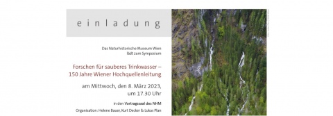 Symposium: Forschen für sauberes Trinkwasser - 150 Jahre Wiener Hochquellleitung