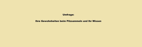 Umfrage: Ihre Gewohnheiten beim Pilzsammeln und Ihr Wissen